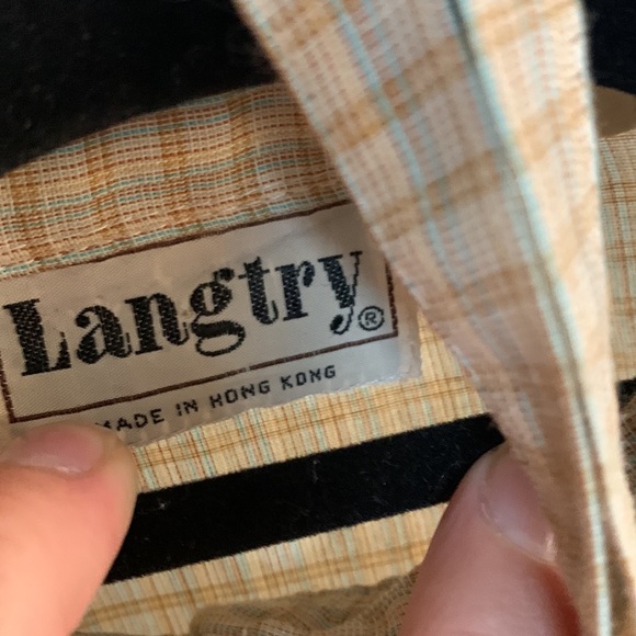 Vintage Langtry Plaid Embroidered Button Down Shirt Size 7 - Picture 3 of 5